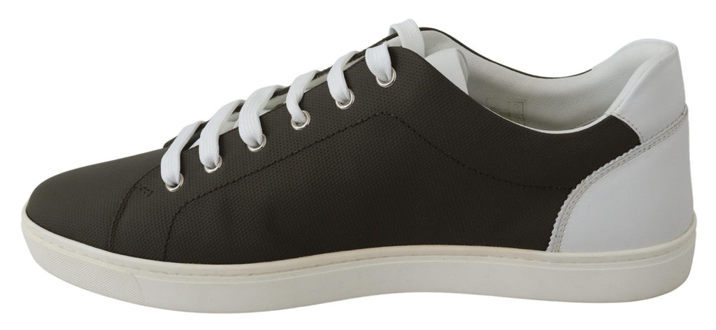 Weiße Grüne Leder Low Top Sneaker Schuhe