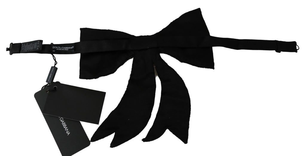 Silver Tone 100% Silk Crystal Embellished Women's Bow Tie