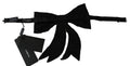Silver Tone 100% Silk Crystal Embellished Women's Bow Tie