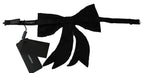 Silver Tone 100% Silk Crystal Embellished Women's Bow Tie