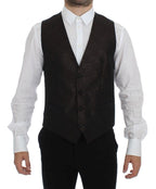 Gilet aus schwarzer Wolle mit Logo-Patch