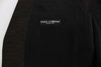 Gilet aus schwarzer Wolle mit Logo-Patch
