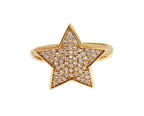 Star Gold 925er Sterling Silber Damenring mit klarem Stein