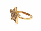 Star Gold 925er Sterling Silber Damenring mit klarem Stein