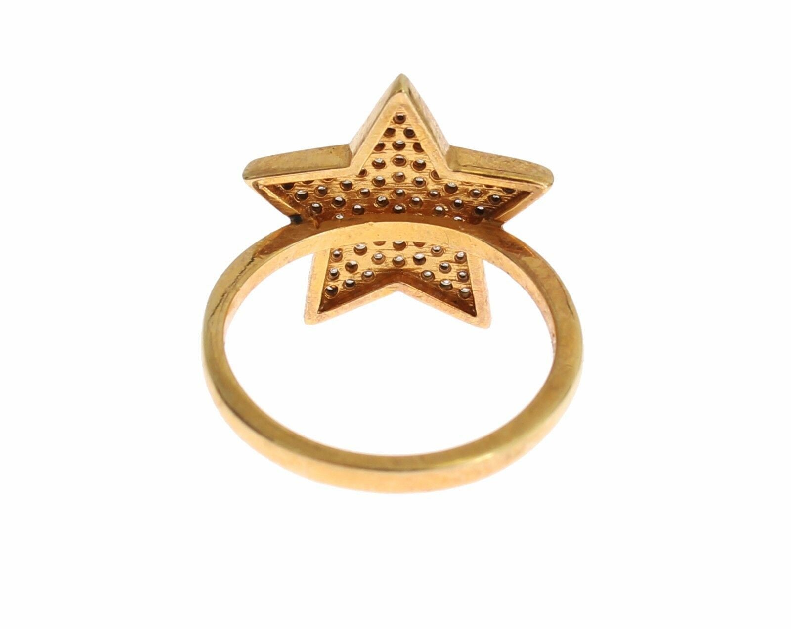 Star Gold 925er Sterling Silber Damenring mit klarem Stein