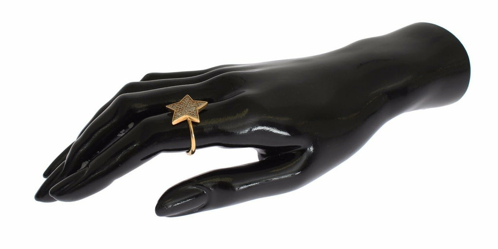 Star Gold 925er Sterling Silber Damenring mit klarem Stein