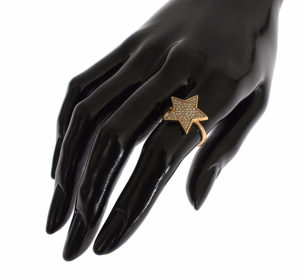 Star Gold 925er Sterling Silber Damenring mit klarem Stein