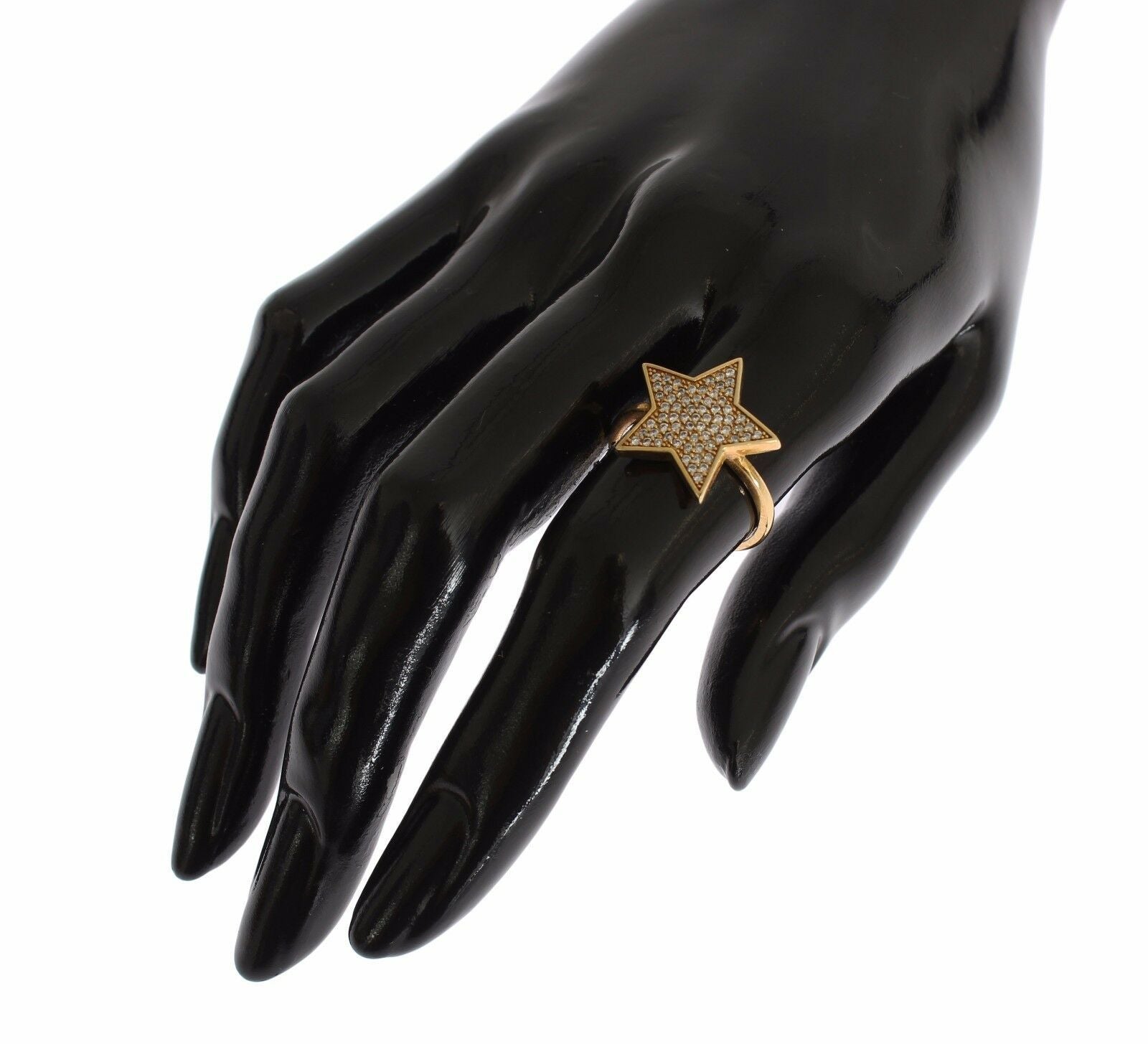 Star Gold 925er Sterling Silber Damenring mit klarem Stein
