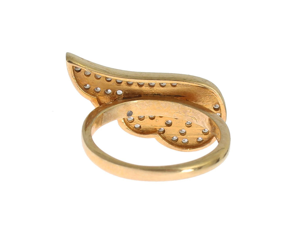 Anello Autentico da Donna in Argento 925 Placcato Oro con Zirconi Incolore