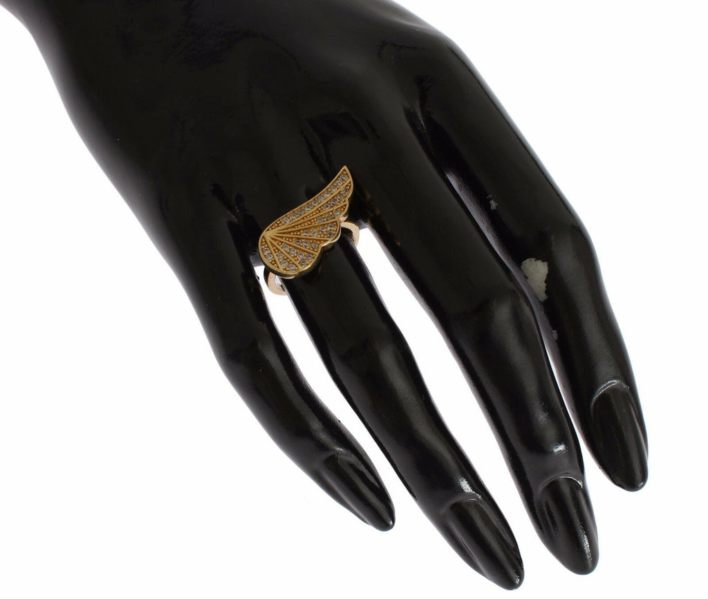 Anello Autentico da Donna in Argento 925 Placcato Oro con Zirconi Incolore