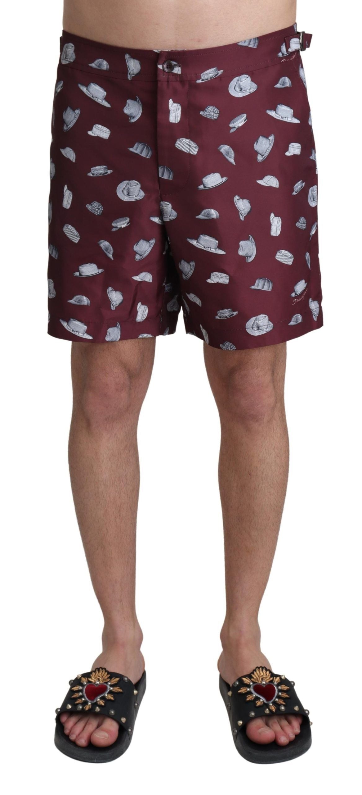Badehose mit Maroon-Hats-Print