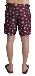 Badehose mit Maroon-Hats-Print