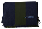 Blue Green Wool Unisex Neck Wrap Shawl Blue