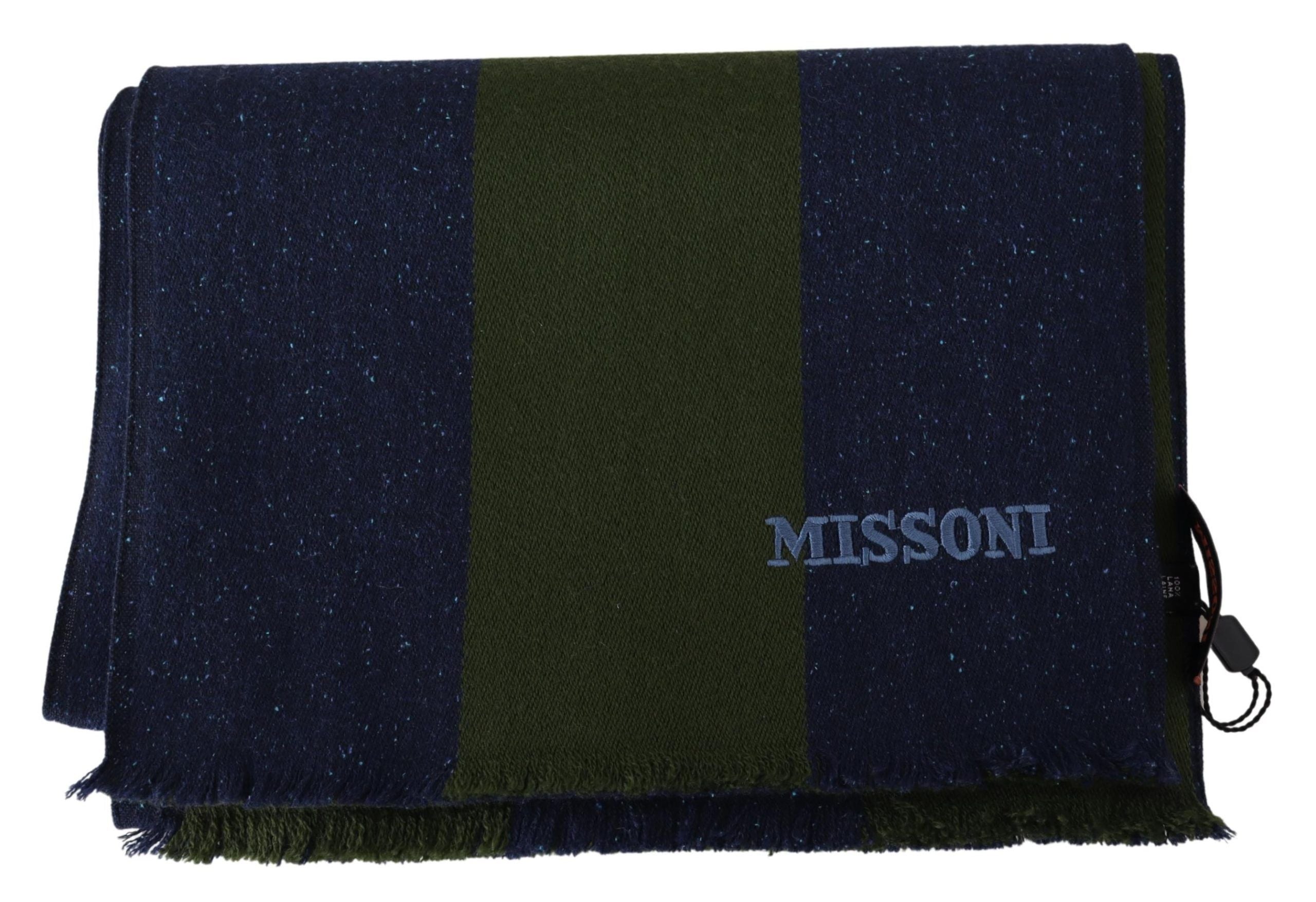 Blue Green Wool Unisex Neck Wrap Shawl Blue