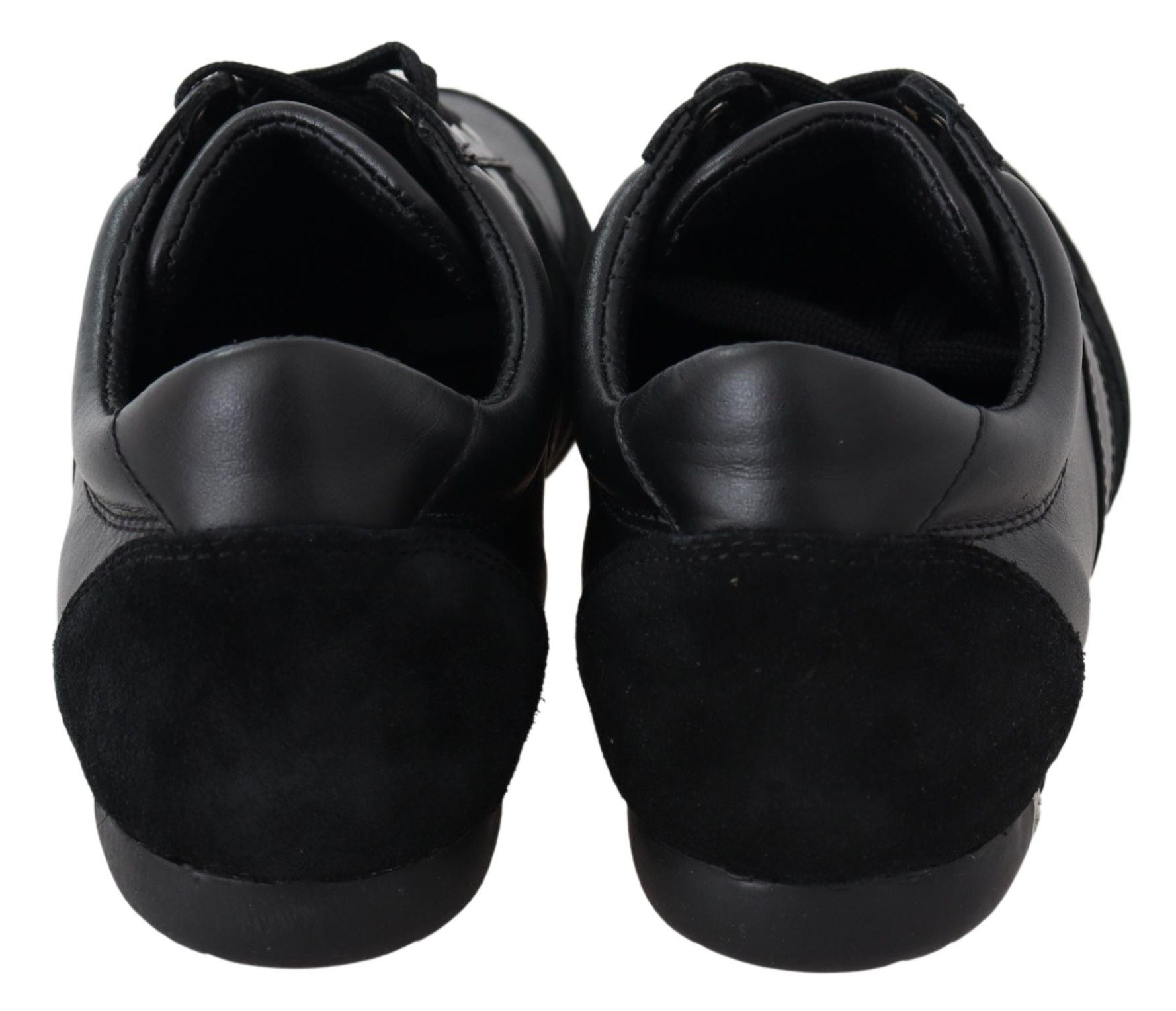 Schwarze Logo-Leder-Sneaker