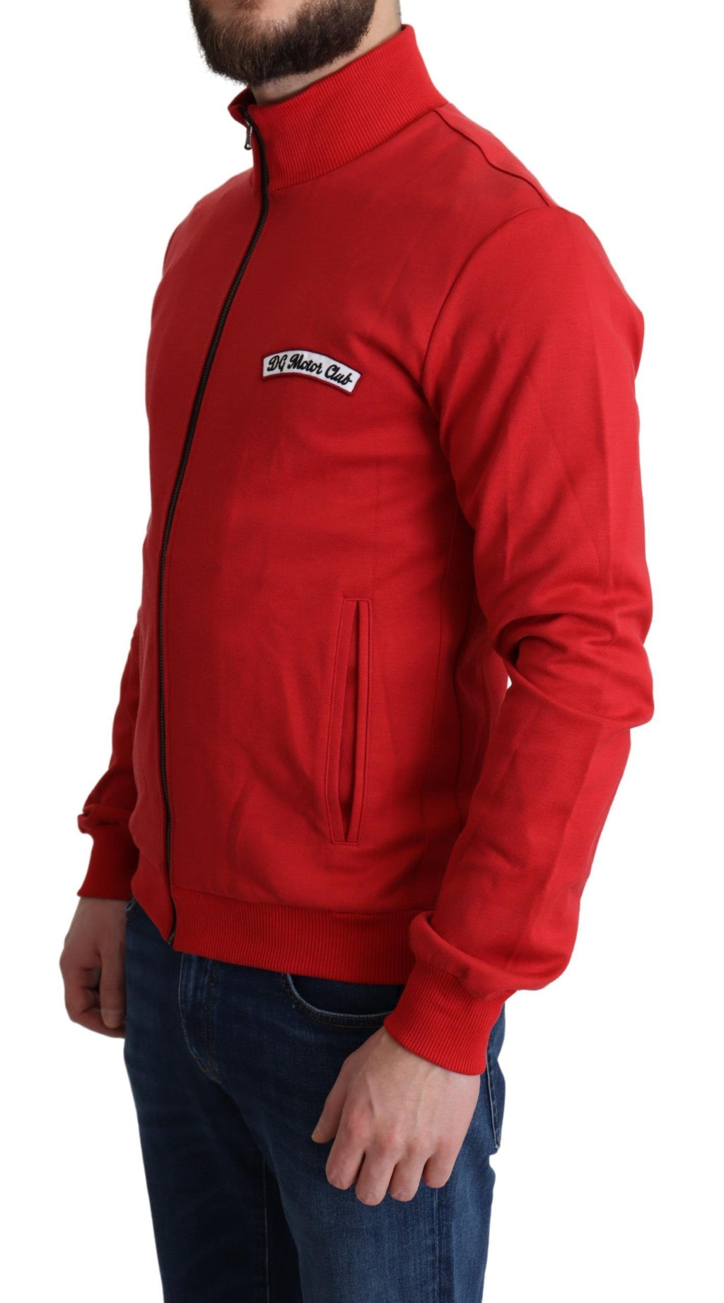 Rote DG Motor Club Reißverschluss-Strickjacke