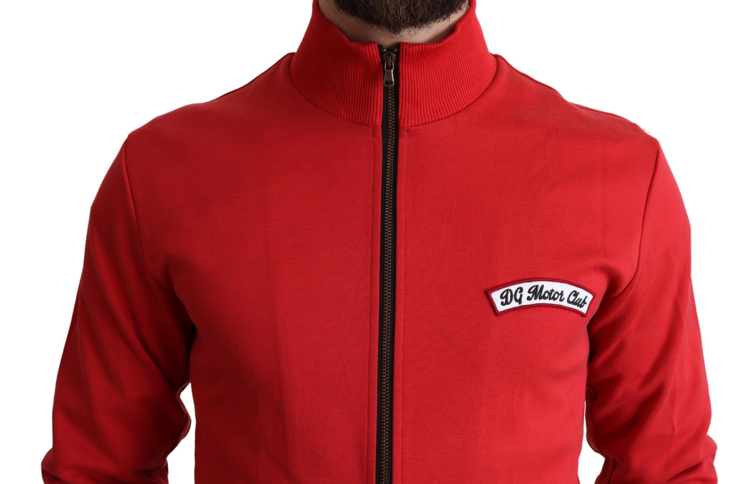 Rote DG Motor Club Reißverschluss-Strickjacke