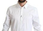 Camicia Elegante Formale da Uomo in Cotone Stretch Bianco