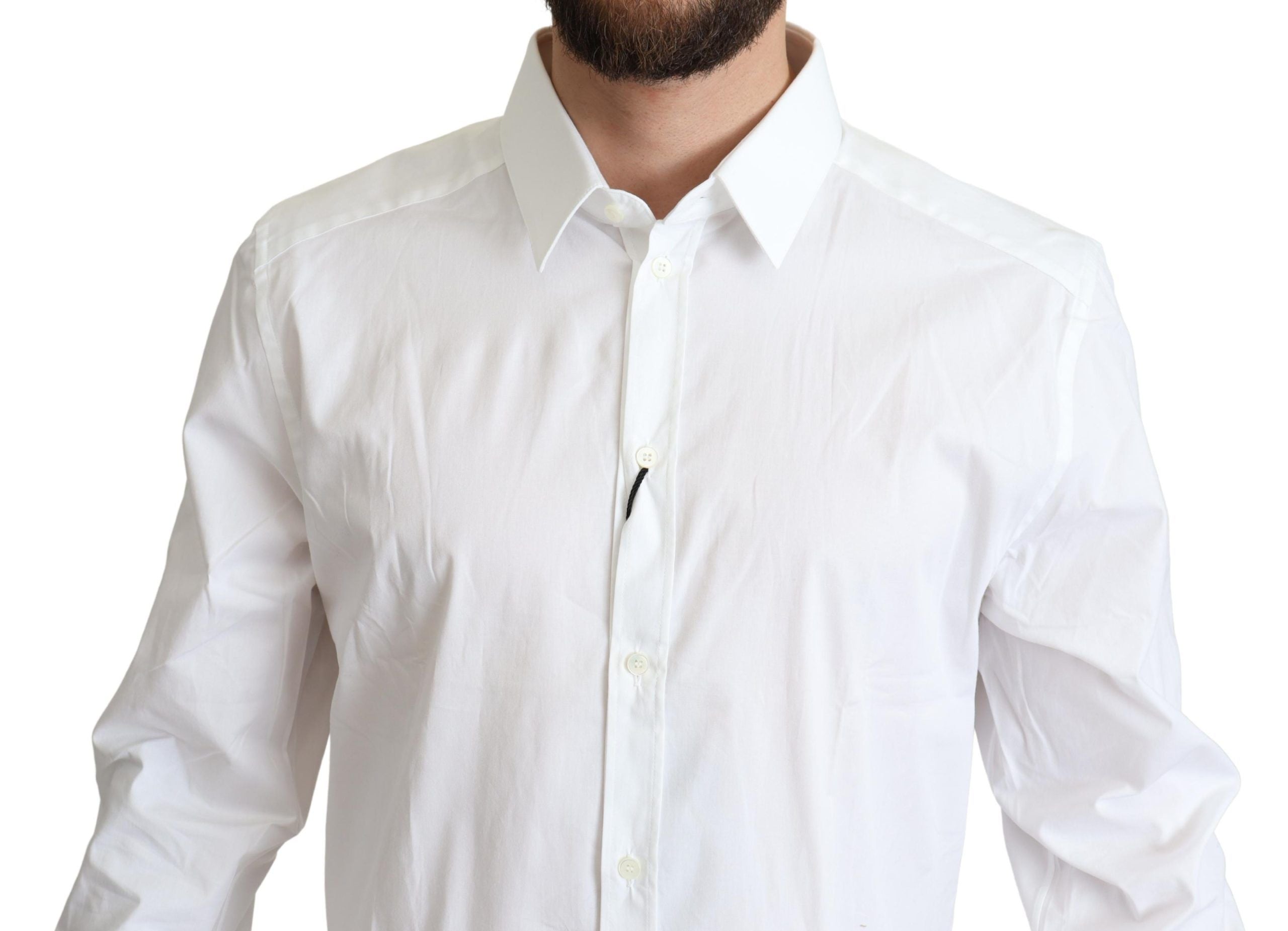 Camicia Elegante Formale da Uomo in Cotone Stretch Bianco