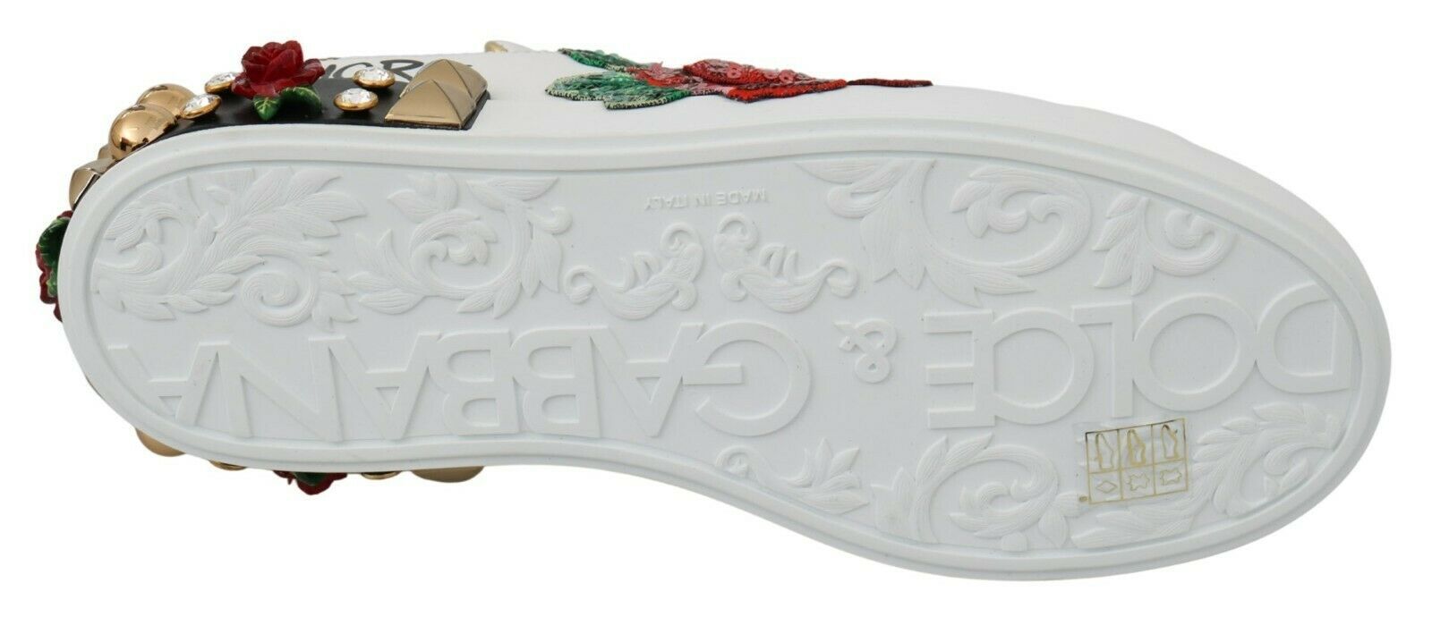White Roses Sequined Crystal Women's Sneakers Shoes