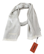 Grauer Unisex-Strickschal aus Wolle
