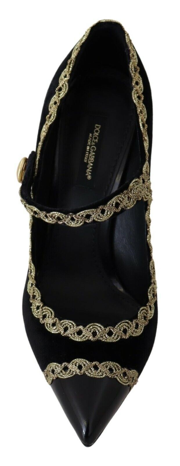 Black Embellished Velvet Mary Jane Pumps