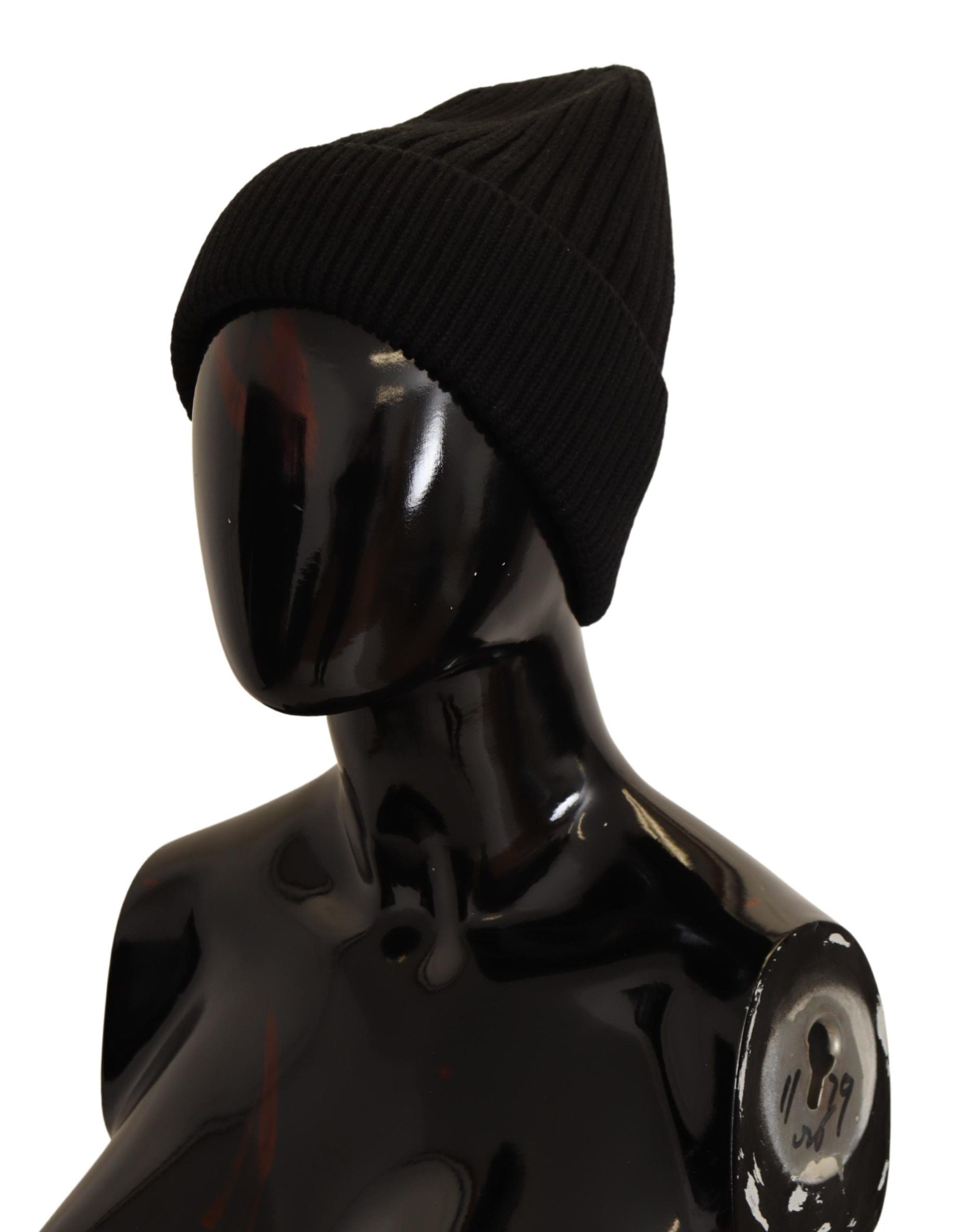 Damen-Wintermütze aus schwarzem Strick