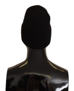 Damen-Wintermütze aus schwarzem Strick