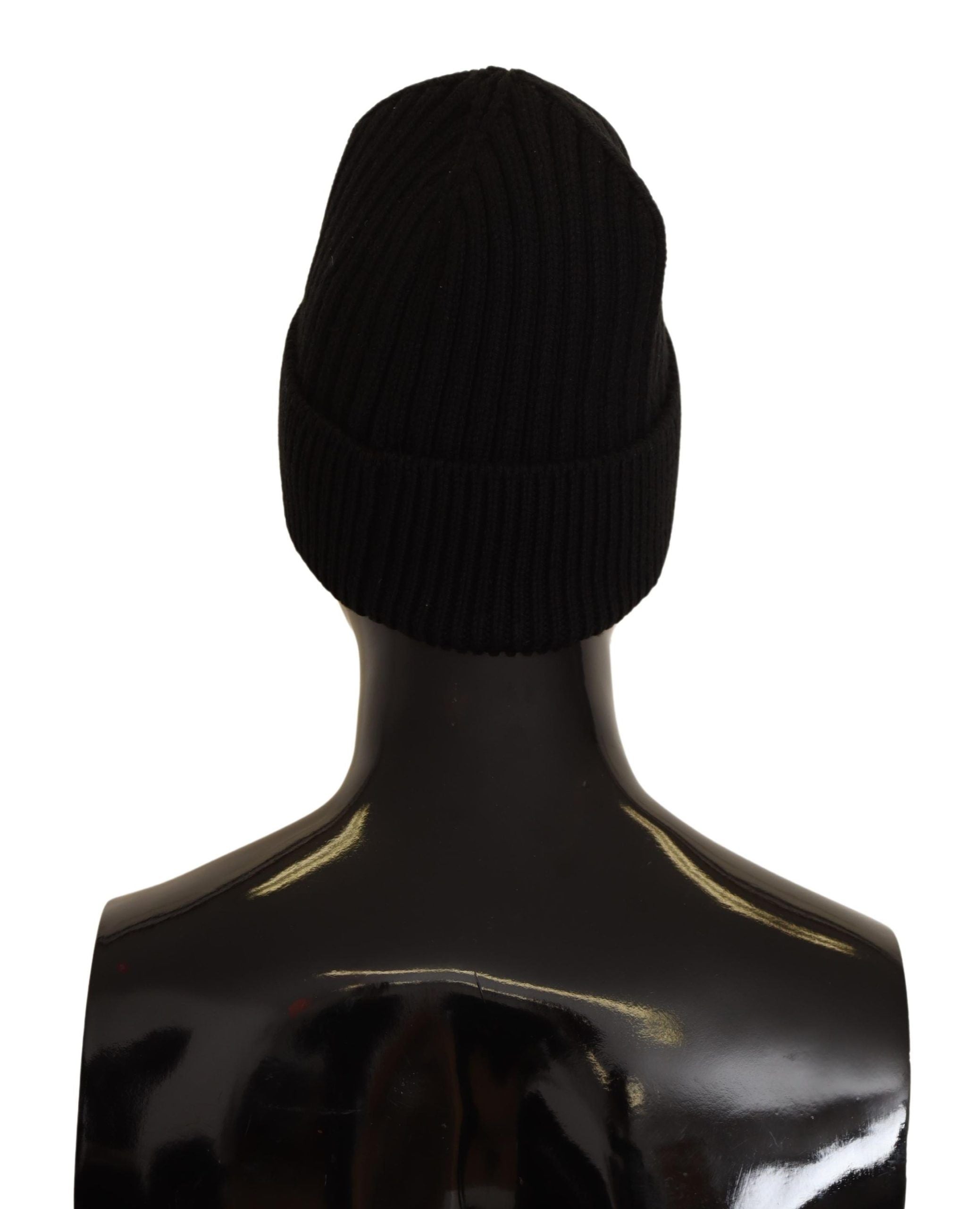 Damen-Wintermütze aus schwarzem Strick