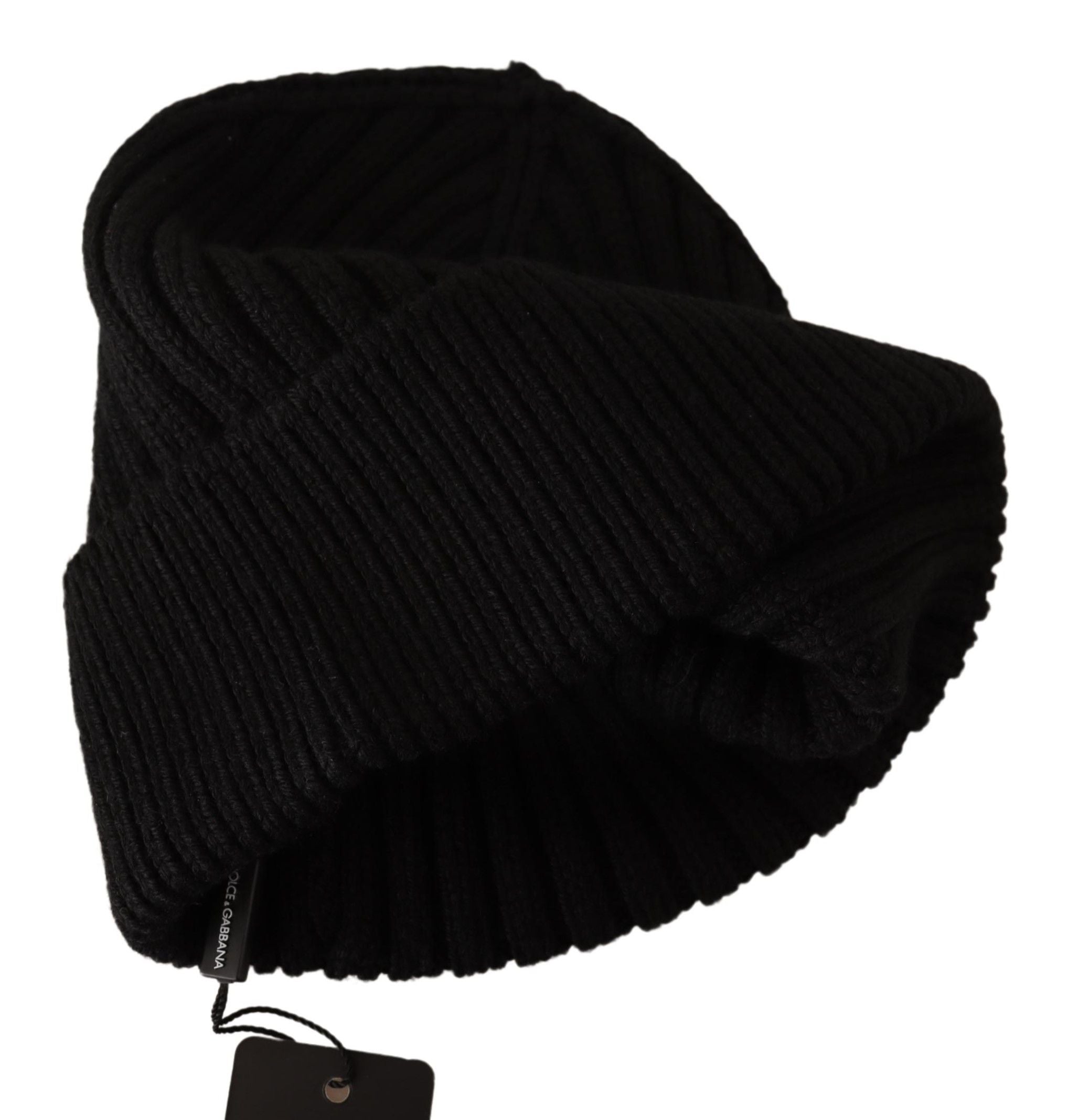 Damen-Wintermütze aus schwarzem Strick