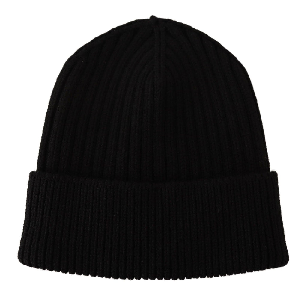 Damen-Wintermütze aus schwarzem Strick