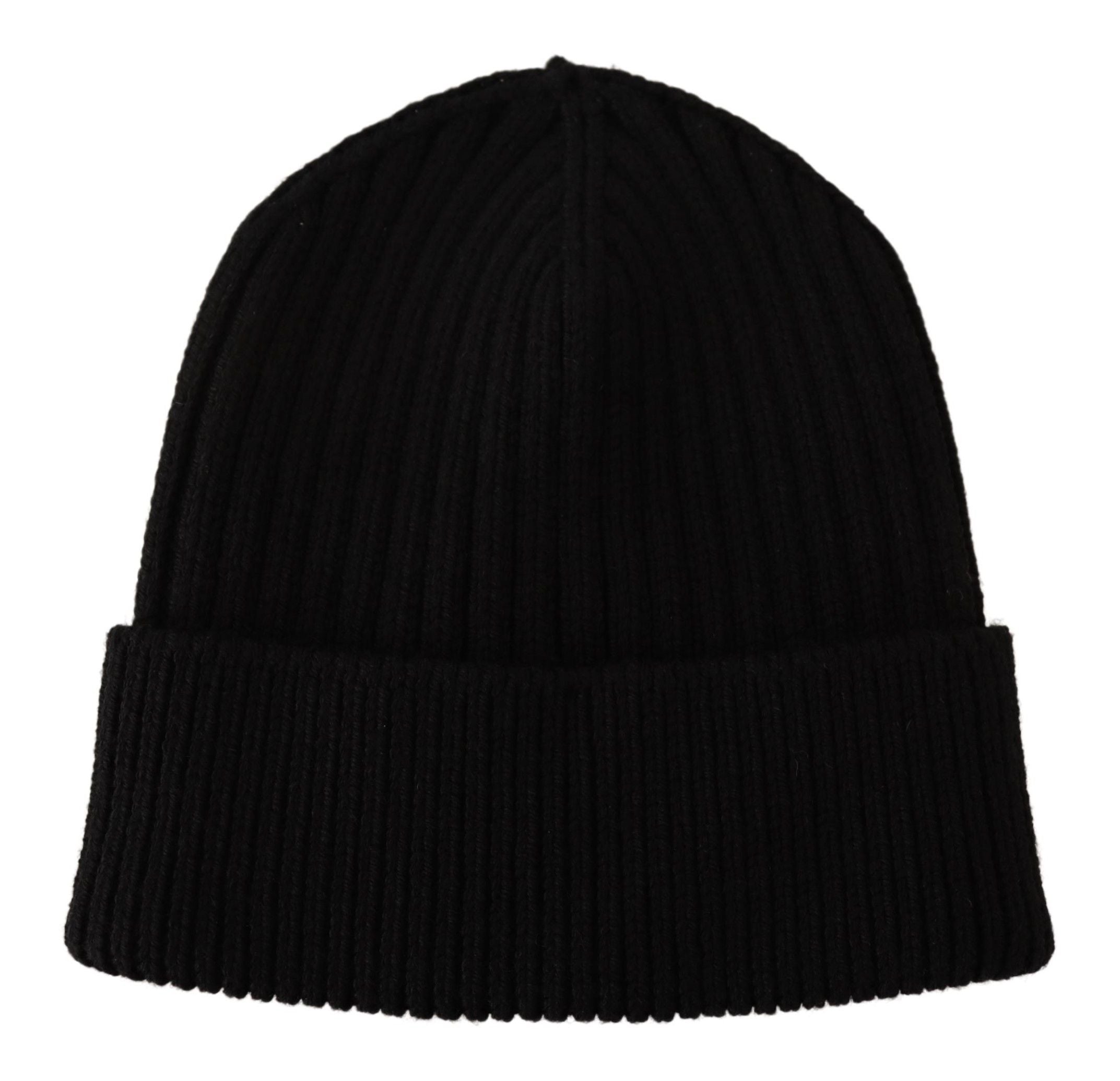 Damen-Wintermütze aus schwarzem Strick