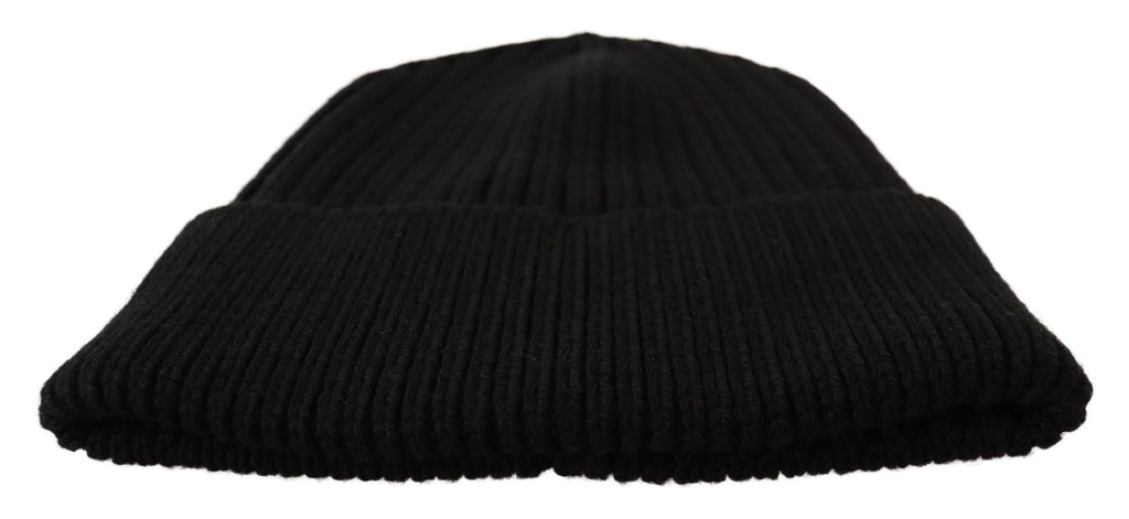 Damen-Wintermütze aus schwarzem Strick