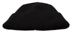 Damen-Wintermütze aus schwarzem Strick