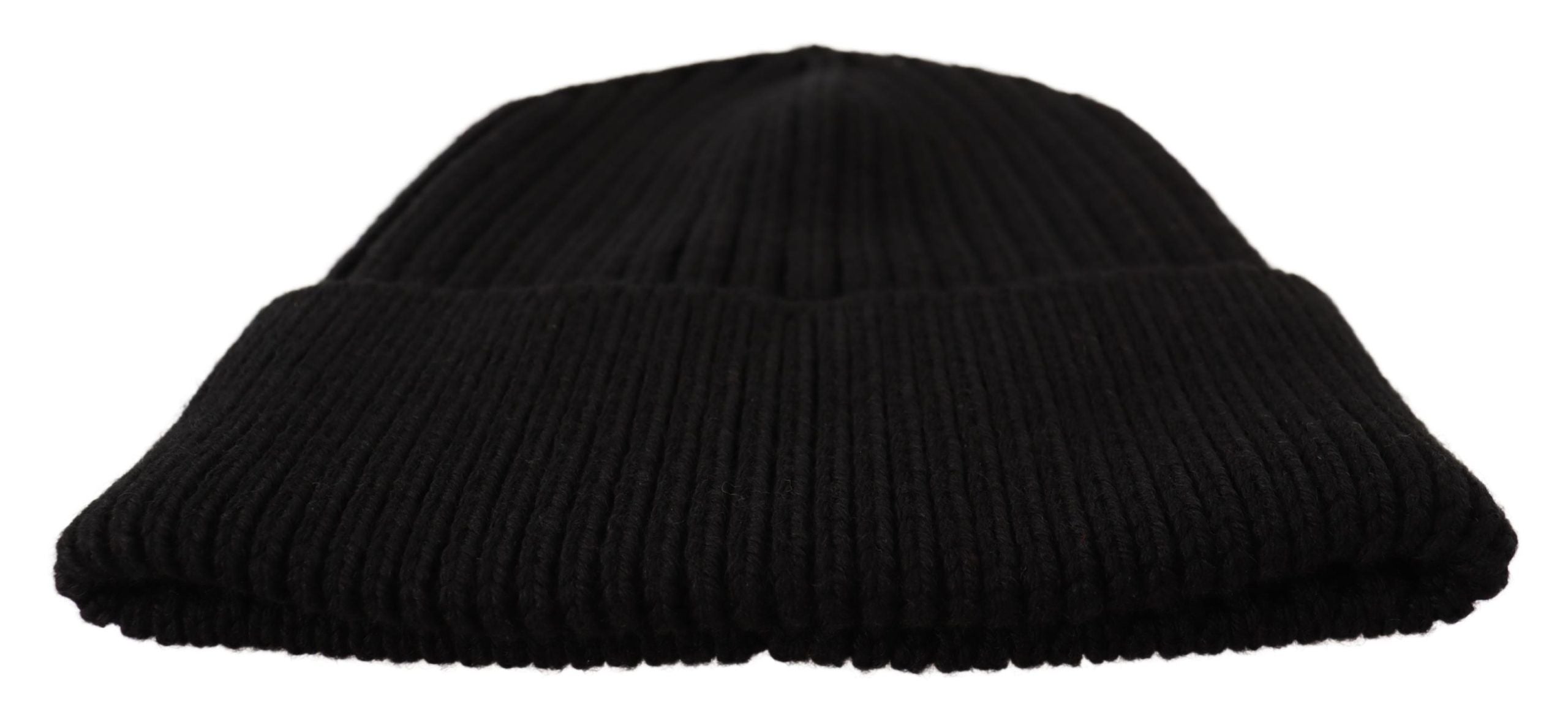 Damen-Wintermütze aus schwarzem Strick