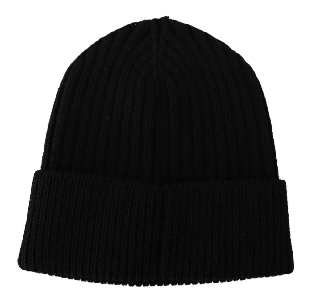 Damen-Wintermütze aus schwarzem Strick