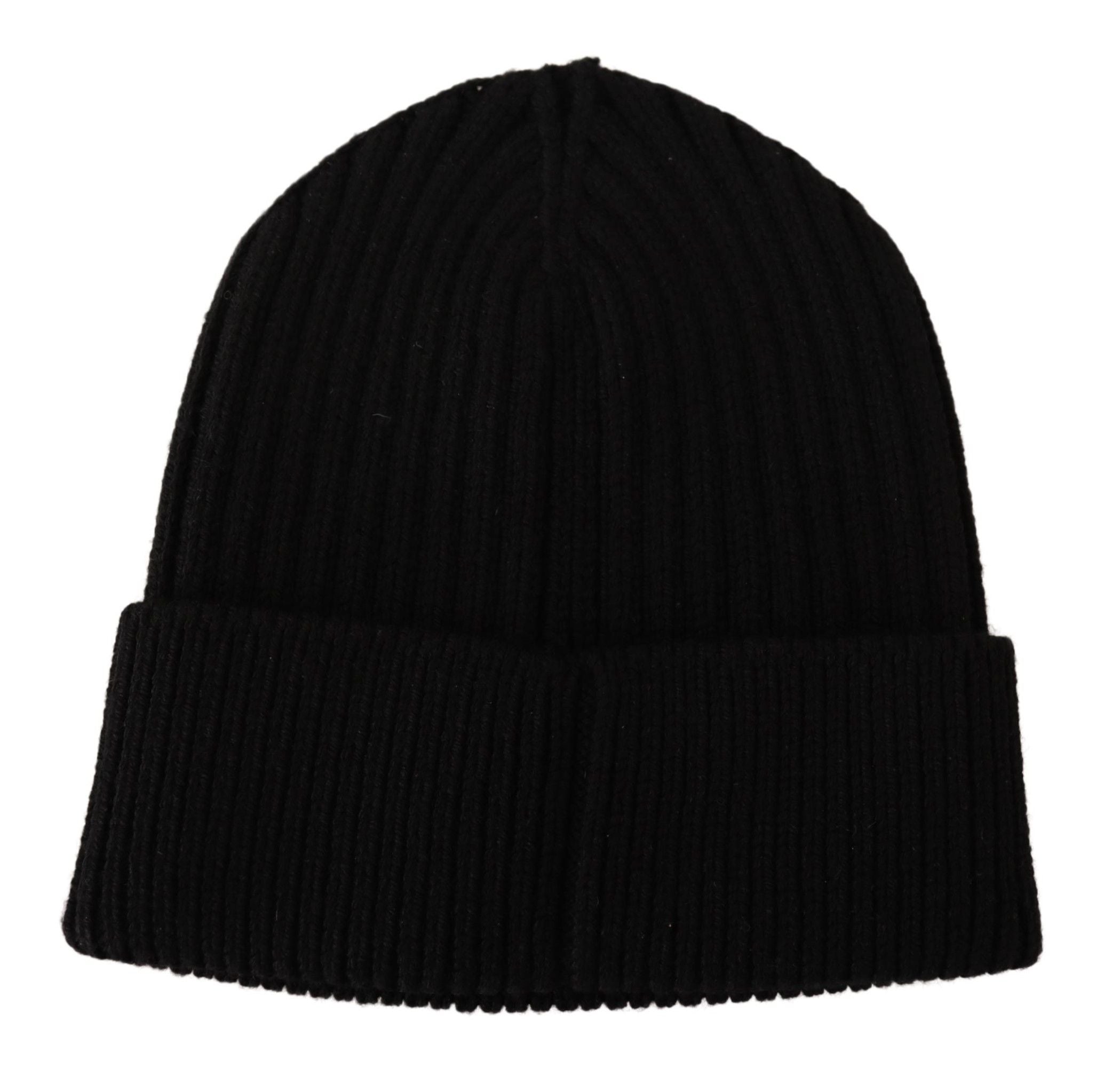 Damen-Wintermütze aus schwarzem Strick