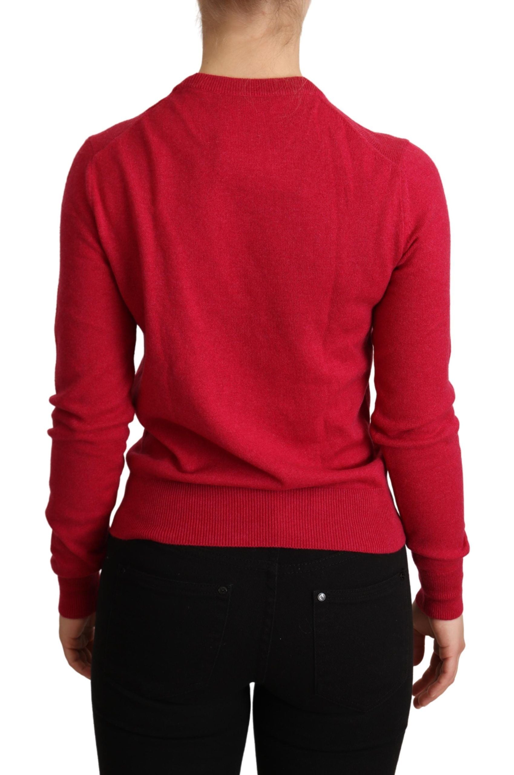 Pink bestickter Kaschmirwollpullover