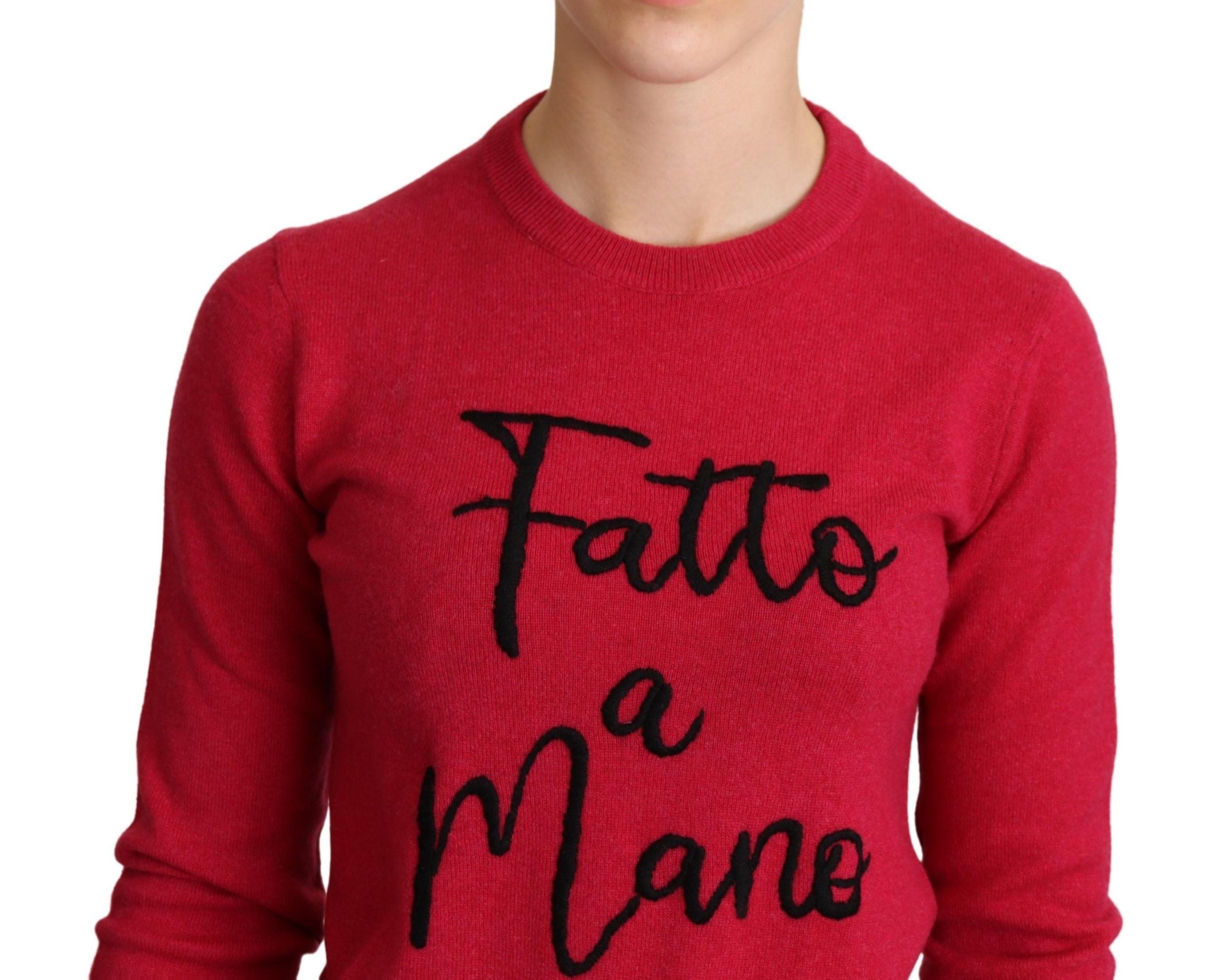 Pink bestickter Kaschmirwollpullover