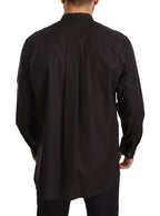 Black 100% Cotton Formal Dress Top Shirt
