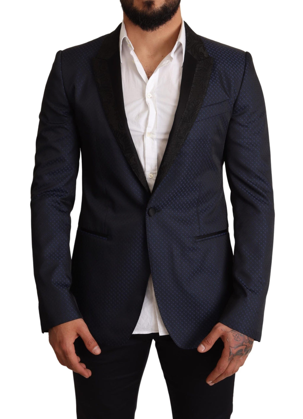 Blauer Woll-Slim-Fit-Blazer MARTINI
