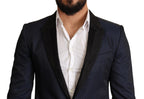 Blauer Woll-Slim-Fit-Blazer MARTINI