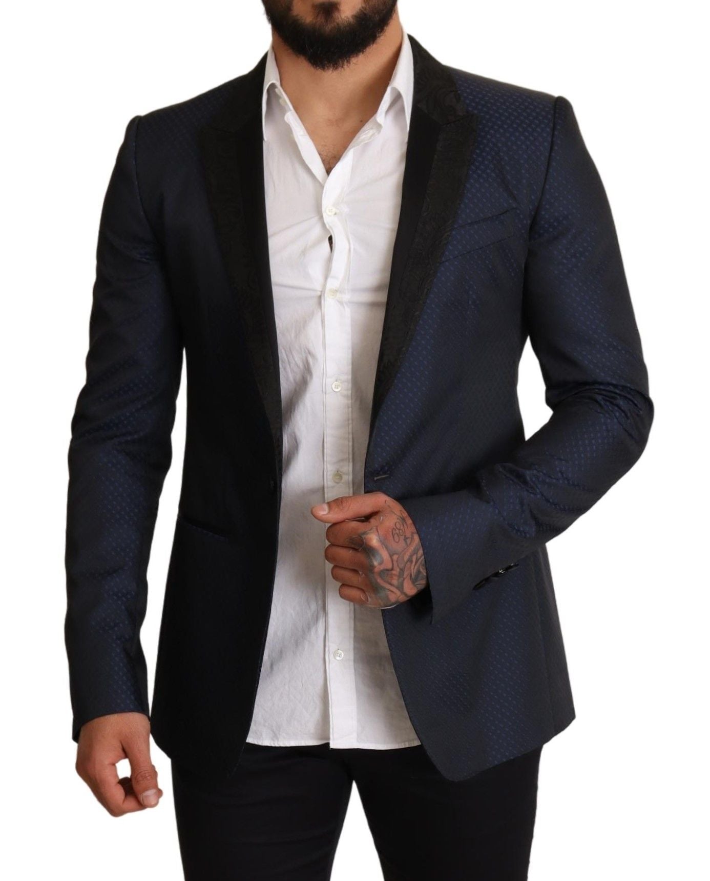 Blauer Woll-Slim-Fit-Blazer MARTINI