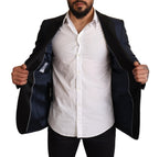 Blauer Woll-Slim-Fit-Blazer MARTINI