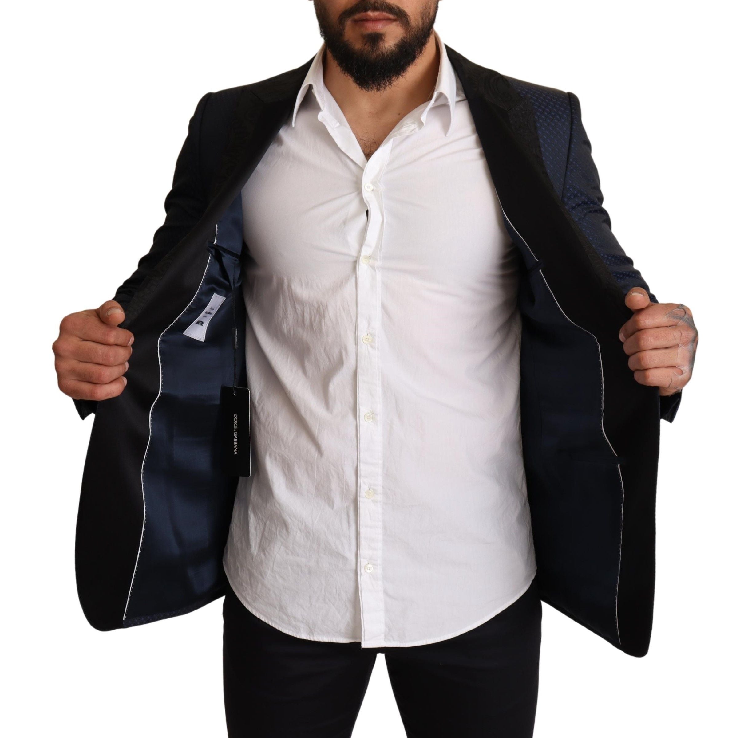 Blauer Woll-Slim-Fit-Blazer MARTINI