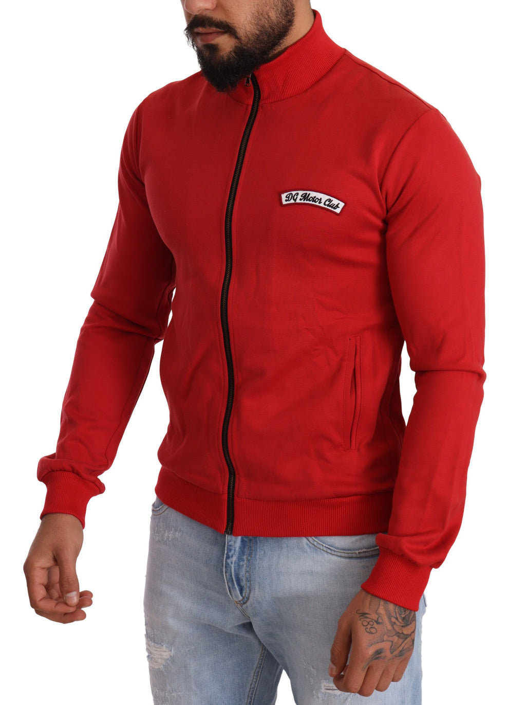 Red DG Motor Club Reißverschluss Stretch-Pullover