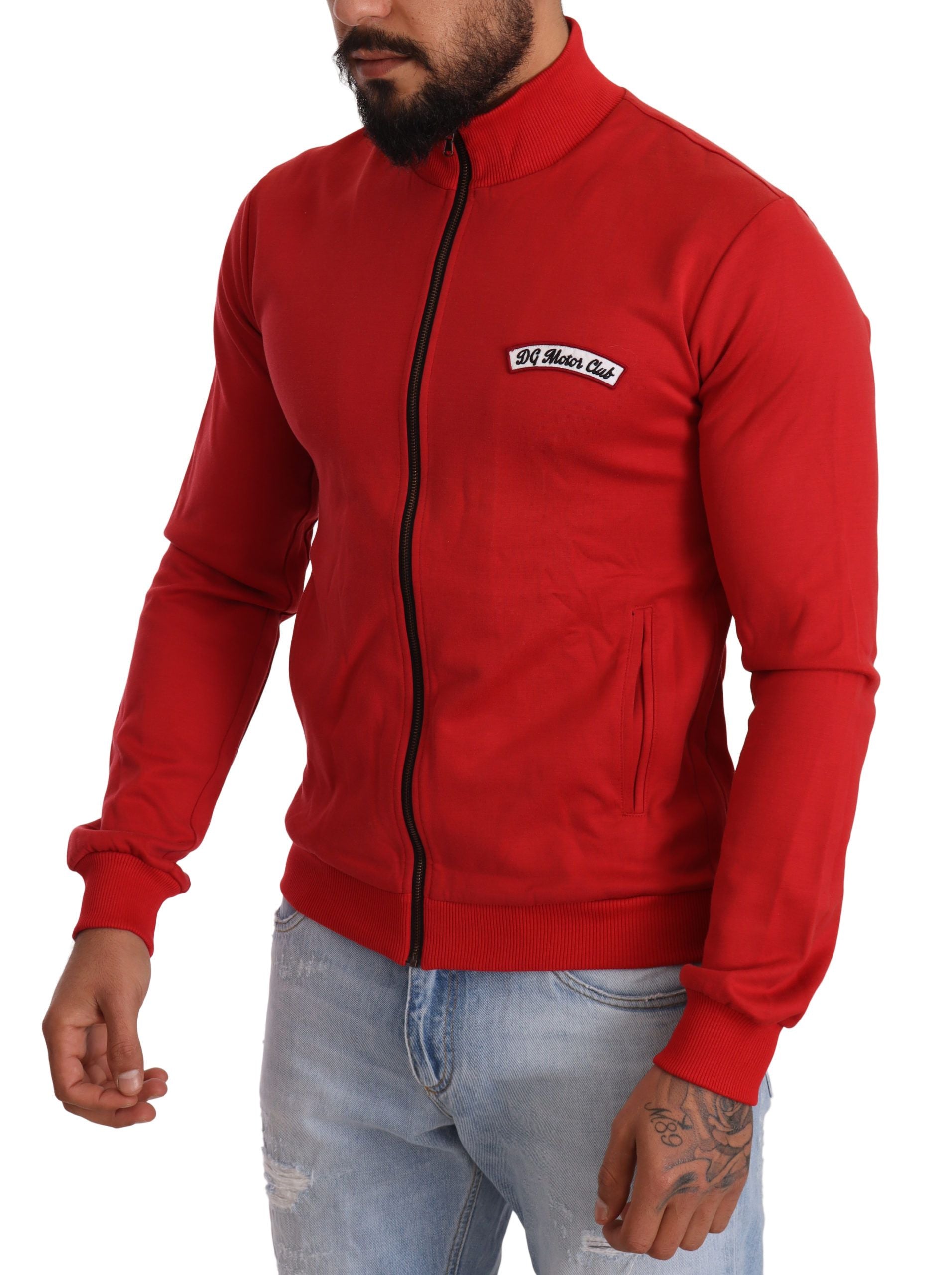 Red DG Motor Club Reißverschluss Stretch-Pullover