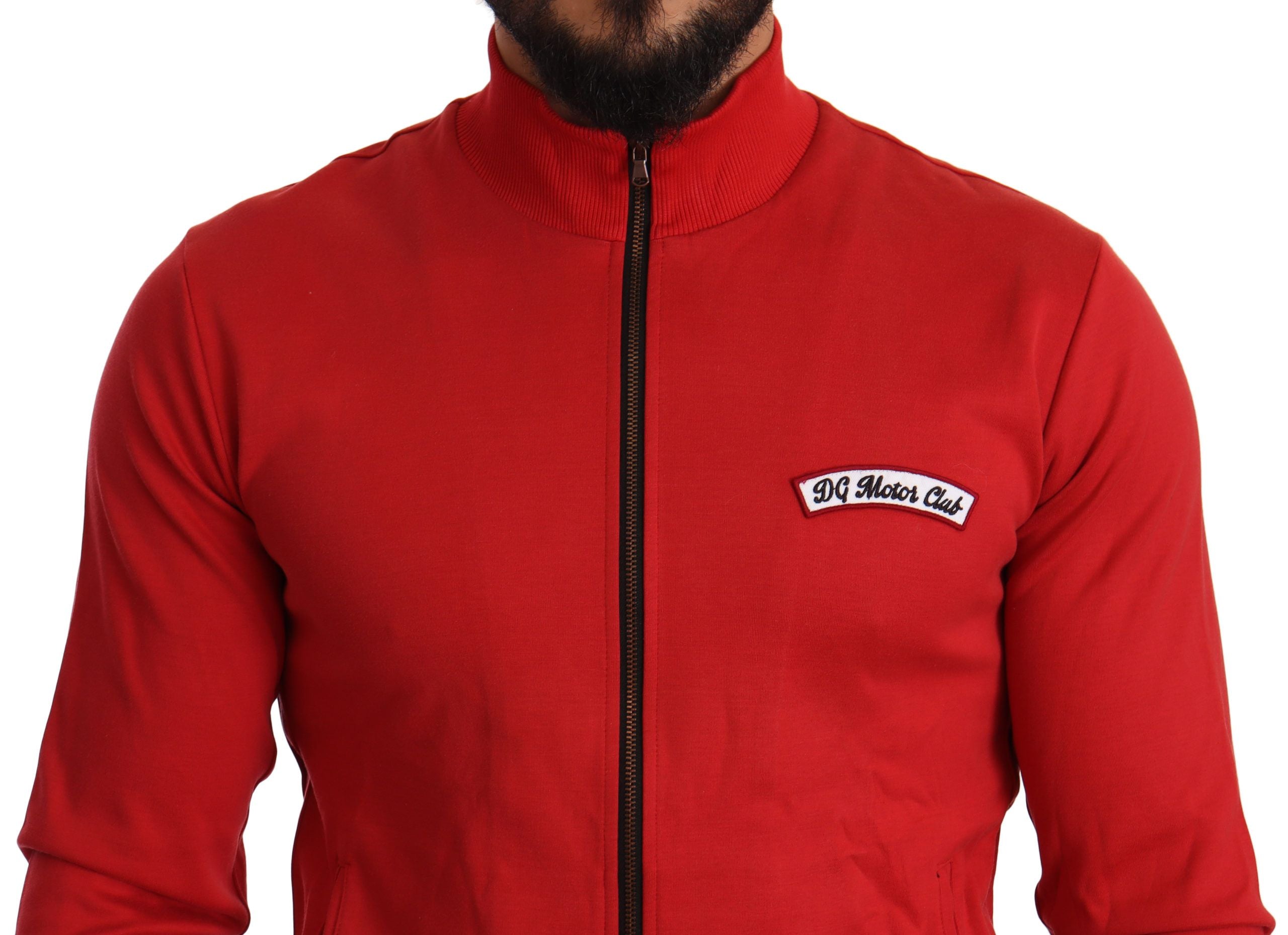 Red DG Motor Club Reißverschluss Stretch-Pullover