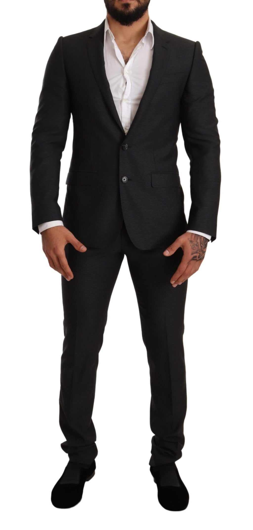 Anzugset aus grauer Wolle MARTINI Slim Fit
