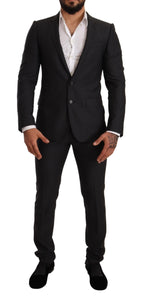 Anzugset aus grauer Wolle MARTINI Slim Fit